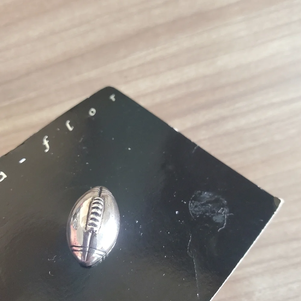 925 Sterling Silver Football Tie Pin Artist Signed